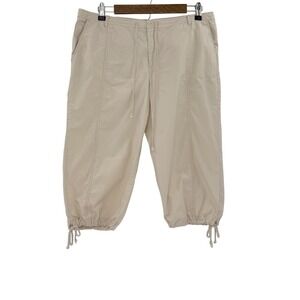 VTG The Limited Capris Pants Size 8 Beige Drawstring Cropped Lightweight See Pic